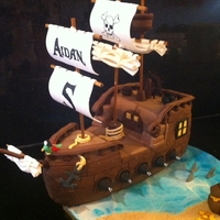 Pirate Ship Cake For My Sons 5Th Birthday Sails Are Made Out Of Gumpaste And Everything Else Fondant Has A Disaster The Day Before Him Pirate ship cake for my son's 5th birthday. Sails are made out of gumpaste and everything else fondant. Has a disaster the day before...