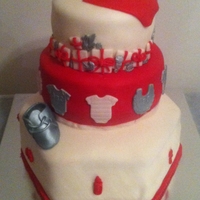 First Baby Shower Cake baby shower cake , yellow cake used molds from first impressions and mini cookie cutters