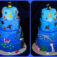 Each Tier Of This Cake Represents A Different Layer Of The Ocean And The Sea Life That Would Love There From Bioluminescent Fish To Bright... Each tier of this cake represents a different layer of the ocean and the sea life that would love there. From bioluminescent fish to bright...