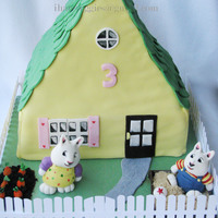 Max & Ruby Cake Bottom of cake is lemon with lemon curd filling - roof portion is chocolate with cookies&cream filling. Tried playing a bit with the...