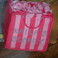Kaila's 17Th Birthday Cake My daughter, Kaila loves Victoria's Secret clothing...so I decided to make her a shopping bag cake;;))