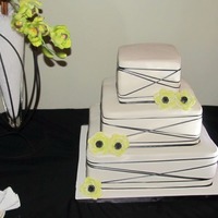 Black And White Square Wedding Cake This is the cake my cousin wanted for her wedding. It's my very first "official" wedding cake and I think it turned out ok....