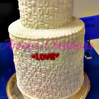 Love Was done as a dummy cake for a competition. Ended up placing 1st in the amateur wedding division. Inspired by one I saw on Pintrest.