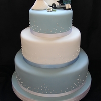 Blue And White Wedding Cake 