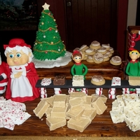 Christmas Cake And Candy Display The Platform In Back Is Chocolate Cake The Santa Mrs Claus And Christmas Tree Are Rkt Christmas cake and candy display. The "platform " in back is chocolate cake. The Santa, Mrs. Claus, and christmas tree are RKT.