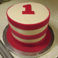 "cat In The Hat" Smash Cake A smash cake made to look like Dr. Suess' Cat in the Hat's hat. Buttercream with fondant decor.