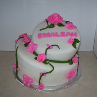 Emaleah's Garden Tea Party Cake My daughters 9th birthday was a beautiful Tea Party. She is always wanting to help me with my cakes. She drew the design for this cake...