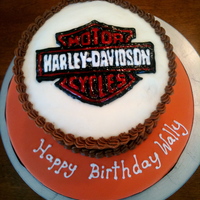 Harley Logo Cake Piping gel transfer of the Harley Davidson Logo
