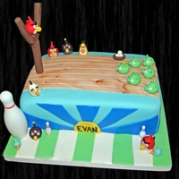 Angry Birds Bowling Cake Angry Birds cake I made for my son's birthday party!