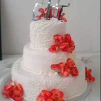 Wedding Cake This beautiful wedding cake was for a wedding on the lake. Very fitting, first time drawing on a wedding cake. Enjoy