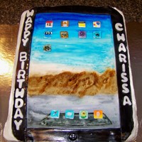 Ipad Cake a father of a 12yr old girl asked me to make this cake for her...she said she wanted an iPad for her birthday...Happy Birthday Charissa...