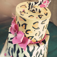 Wild And Girly 2Nd Birthday Cake Buttercream with fondant accents! Made for a cute safari theme.