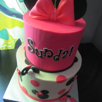 Minnie Mouse Baby Shower Cake! Minnie mouse baby shower cake. Vanilla cake with vanilla buttercream and all edible accents!