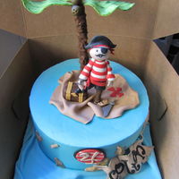 Pirate Birthday Cake! All edible! Strawberry cake with strawberry filling.