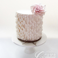 Vertical Ruffle Cake With A Vintage Fondant Rose On An Extended Height Single Tier This Was Made As Part Of A Vintage Cowgirl Themed Dess Vertical ruffle cake with a vintage fondant rose on an extended height single tier. This was made as part of a "vintage cowgirl"...