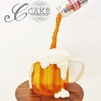 My First Attempt At The Gravity Defying Cake Made This One For My Dear Hubbys Birthday Beer Is Isomalt Foam Is Vanilla Buttercream And M My first attempt at the gravity defying cake. Made this one for my dear hubby's birthday. Beer is isomalt, foam is vanilla buttercream...