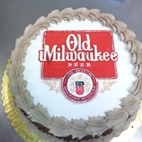 Old Milwaukee Beer Cake butter cream transfer