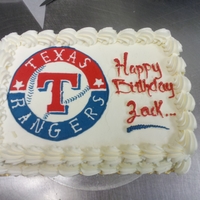 Texas Rangers butter cream transfer