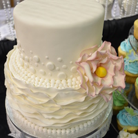 This Cake Was Created For A Bridal Show I Attended I Won Brides Favorite Booth At This Show Fondant Icing Ruffles And Beading Gumpast This cake was created for a bridal show I attended. I won "brides favorite booth" at this show. Fondant icing, ruffles and...