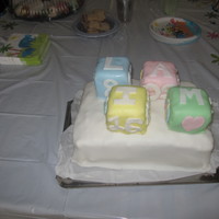 Baby Naming Cake This was my first attempt at fondant and wasn't very artful but the blocks were cute. It got me hooked in cake decorating. I just...