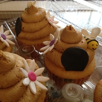 Beehive Cupcakes Chocolate Buttercream Beehive Cupcakes with gum paste decorations