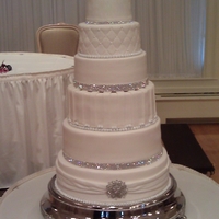 Wedding Cake White cake with raspberry filling. First time using Fondx, love it!!!