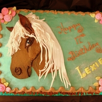 Pretty Horse 12 Year Old Girl wanted a mature horse on her cake - Didn't want it to look like a little girl. She loved this one.