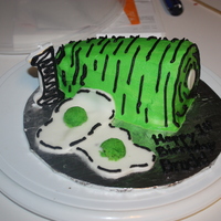 Green Eggs And Ham Smash Cake My son's first birthday smash cake. All BC with green cake on the inside.