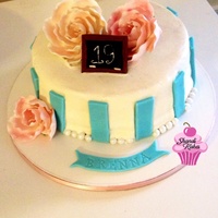 My Daughters Birthday Cake I Made Her Buttercream With Fondant Strips And Chalk Board Gumpaste Flowers My daughter's birthday cake I made her. Buttercream with fondant strips and chalk board. Gumpaste flowers.