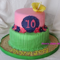 Hawaiian Luau Cake This was such a fun cake to make! My Hibiscus flower could use some work, but still not to shabby for figuring it out at the last minute!