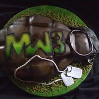 Mw3 Grenade Chocolate cake covered in fondant with gumpaste accents.