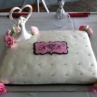 Bride Requested A Sheet Cake So This Is What I Came Up With I Hand Painted The Monogram And All The Roses Are Gumpaste Bride requested a sheet cake so this is what I came up with. I hand painted the monogram and all the roses are gumpaste.