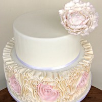 Wedding Cakes {Veluz Bride Photoshoot} Large Peony topper with rosette ruffles