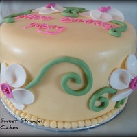 Yellow Floral Birthday Cake
