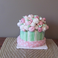 3D Ribbon Rose Bouquet Lemon cake w/ lemon buttercream frosting- made with marshmallow fondant ribbon roses