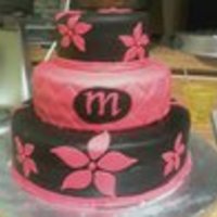 Black N Pink Cake Chocolate fudge cake w different fillings. Strawberry-banana filling, raspberry filling, and strawberry cream cheese mousse filling.