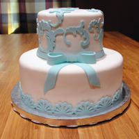 Filigree Bridal Shower Cake This is my first experiment with a Cricut Cake!