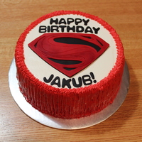 Superman Birthday Cake A Superman cake for a 5-year-old's birthday party - BC with fondant lettering and logo on an 8" vanilla cake with chocolate...