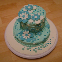 Birthday Cake "Dawn's white cake" (love the recipe- thank you) with buttercream and fondant decoration.