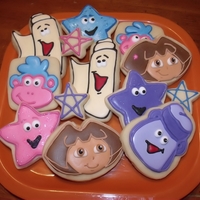 Dora Explored Super proud of these!! Did these on my own....made the cutters work how i needed them and hand frosted!