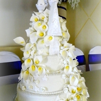 Castle And Calla Lillies Wedding Cake 