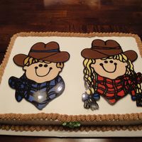 Boy And Girl "cowboys" My first chocolate transfer cake.