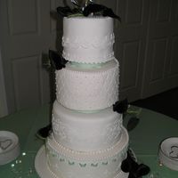 Eyelet Wedding Cake Based on a cake done by Wendy Kromer. My best friend's son's bride wanted it for their wedding. Scared me to death!!! Lots of...
