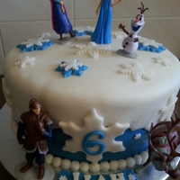 Disney Frozen Cake Disney Frozen cake. Simple vanilla cake with buttercream filling, covered in fondant