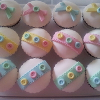Cute As A Button Cupcakes Very basic vanilla cupcakes for a "Cute as a button" themed baby shower, covered in buttercream and fondant