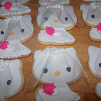 Hello Kitty Bridal Shower Cookies Hello Kitty Cookies decorated for a bridal shower, each with a little veil.