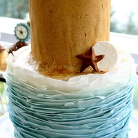 Ruffle "beach" Cake Fondant "ruffle" waves and a sandy tier.