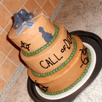 Call Of Duty Cake iced in BC. accents are fondant.