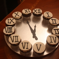 New Years Clock Cupcakes Got the idea from the Martha Stewart Cupcake book. We thought it was perfect for New Years so we couldn't wait to try it out.
