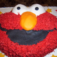 Elmo Elmo cake with buttercream and fondant accents
